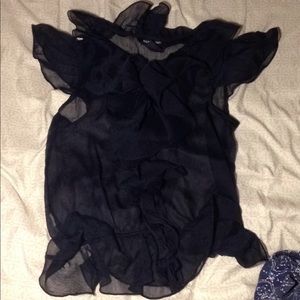 Ralph Lauren Girls Button Down Black Blouse